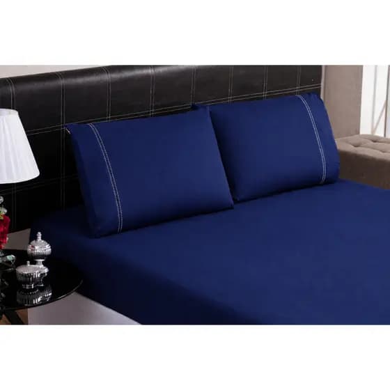 Jogo de Lençol para Cama Queen com 40cm de altura - 3 Peças 600 Fios Aveludado