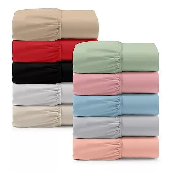 Kit 5 Lençol Avulso Casal Cama Box Com Elástico 100% Poliéster Cores Sortidas
