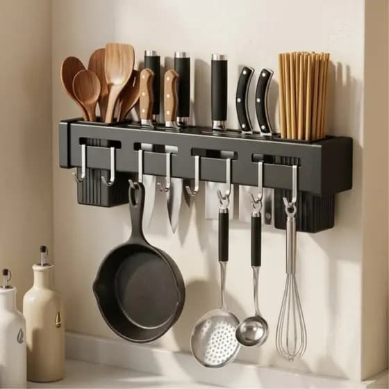 Porta Talher De Parede Faqueiro Utensílios De Cozinha Suporte Organizador Porta Talheres