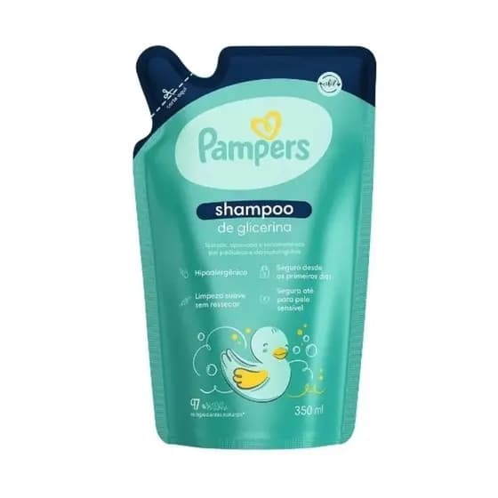 Pampers Shampoo Glicerina Refil 350ml – Hidratação Natural para Cabelos