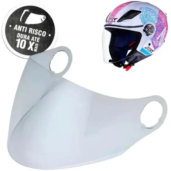 TSF | Viseira Cristal Asx City Air Capacete Aberto Antirrisco