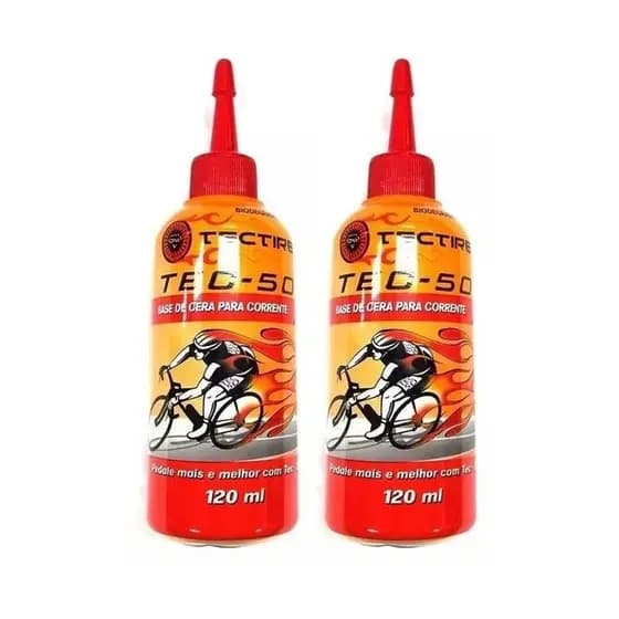 2 Óleo Lubrificante Tectire Tec-50 Bio Cera Bike - 120ml