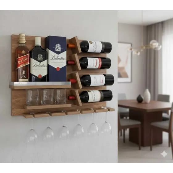 Bar Parede Adega Vinho Gourmet Barzinho Suspenso Madeira Decoração 100% Mdf