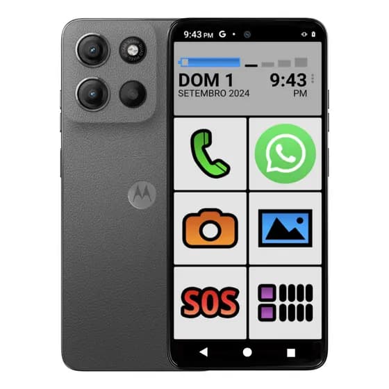Smartphone Celular Idoso Motorola Moto G15 4GB + 8GB RAM (BOOST) 256gb Sinal 4G WhatsApp Botão Sos