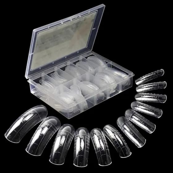 100 Moldes F1 Unhas Tips Reutilizável Porcelana Dual Form