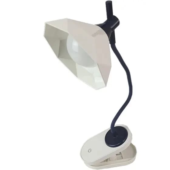 Luminaria de Mesa Com Garra Articulavel Diamante Touch Presilha Led 3 Cores Abajur Flexivel Trabalho Escritorio Home Office Geometrica