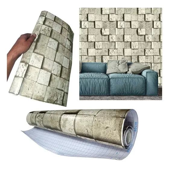 Papel De Parede Kit 5 Adesivo Tijolo Canjiquinha Pedra