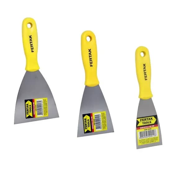 Conjunto De 3 Espátulas De Aço Lisa 6cm, 8cm, 10cm