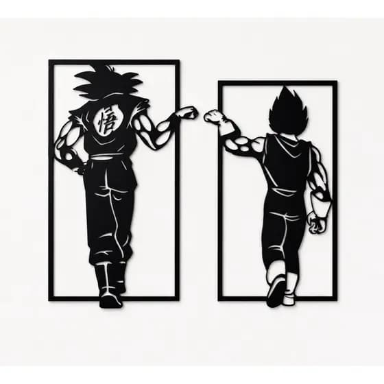 Quadro Goku e Vegeta 3D Decorativo | Dragon Ball Geek Gamer