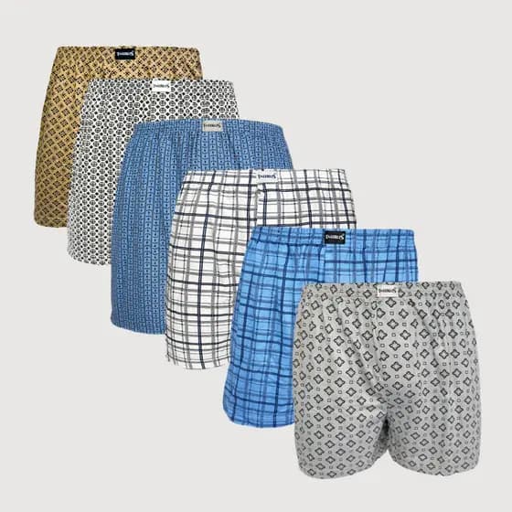 Kit 6 Samba Canção Estampada Plus Size P ao G9 100% Algodão Leve Fresca Ideal para Pijama Conforto