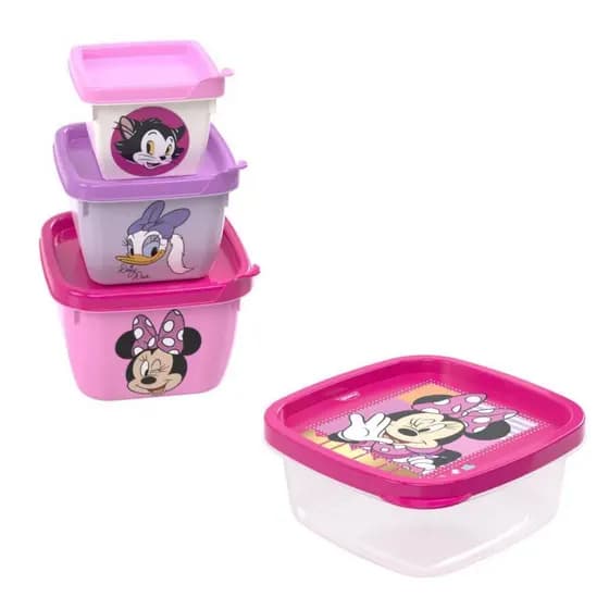 Kit Potes e Porta Lanche Minnie Rosa