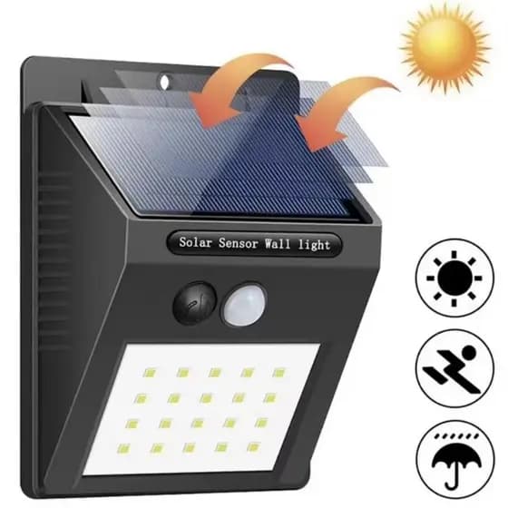 Luminaria Solar Led Luz Automática Sensor De Presença Ip67