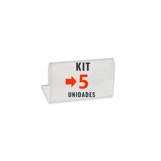 Kit com 5 Display Expositor 5x3cm Acrílico Porta Preço Etiqueta Buffet Vitrine