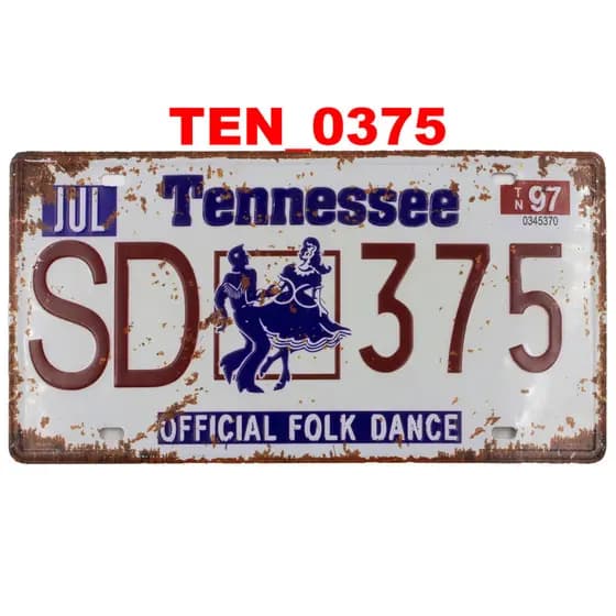 QUADRO PLACA DECORATIVA METAL TENNESSEE ESTADOS AMERICA EUA