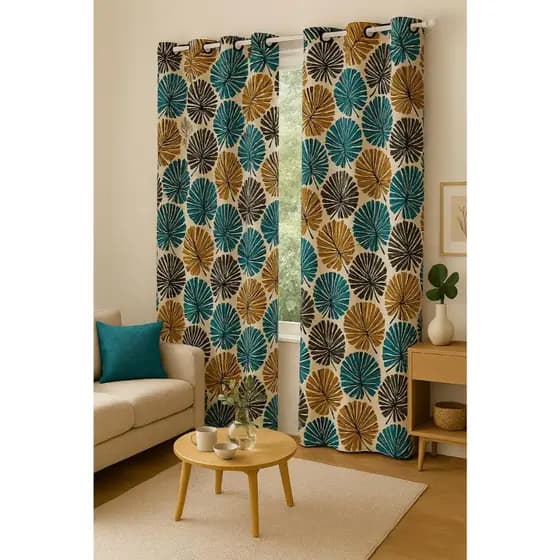 Cortina Decorativa Cozinha Sala Quarto 2,80 x 1,70 Cortina Estampada