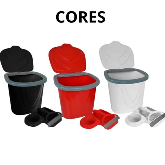 Kit de Pia Cozinha 2 e 3 Peças - Porta Detergente e Buchinha + Rodinho de pia + Lixeira 3L