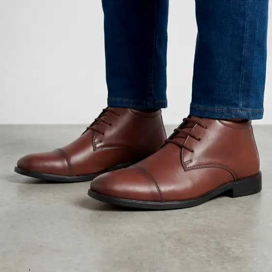 Bota Masculina Social Chukka Confortável Casual Chelsea Coturno Botina Trabalho Presente Dia Pais