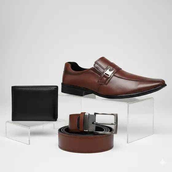 Kit Sapato Social Masculino Confortavel Cinto Carteira Sapatenis Mocassim Trabalho Igreja Casual Pai