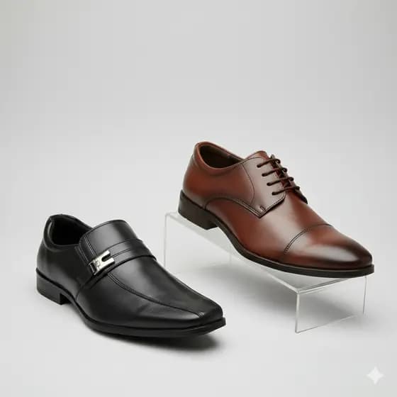 Kit 2 Pares Sapato Social Masculino Preto Marrom Mocassim Couro Sapatenis Confortável Casual