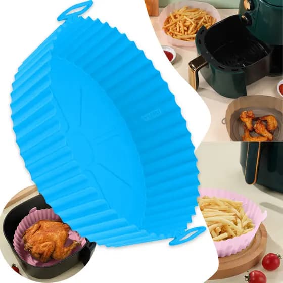 Formas Silicone Pra Fritadeira Air Fryer Micro-ondas Forno Com Alça Lavável Grossa 80g + Resistente + Durável