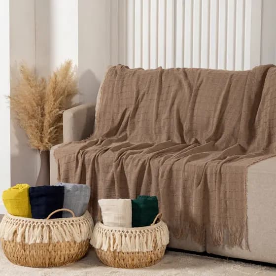 Manta 2,40m x 1,70m Gigante XGG Sofá Cama Decorativa Varias Cores
