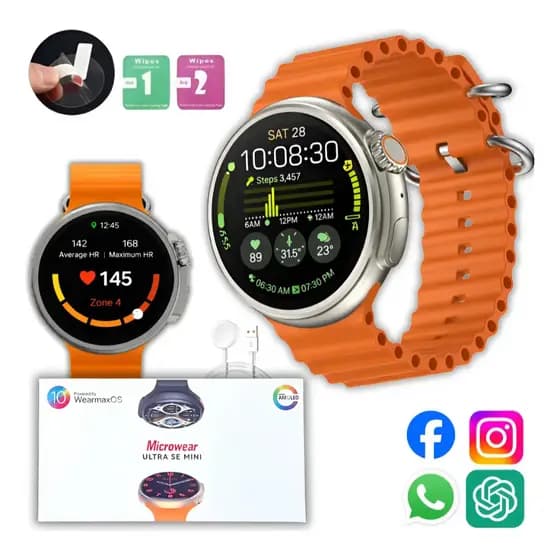 Relogio Digital Smartwatch SE Mini Max 2.0 Bluetooth Chamada Músic Player Troca Pulseira Notificação