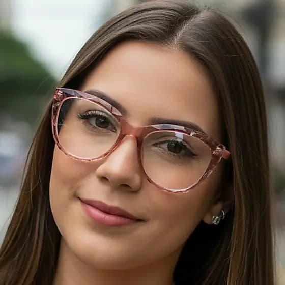 Armação Linda Social Gatinho de Óculos Feminina Sem Grau Estilo Leve e Confortável Acetato