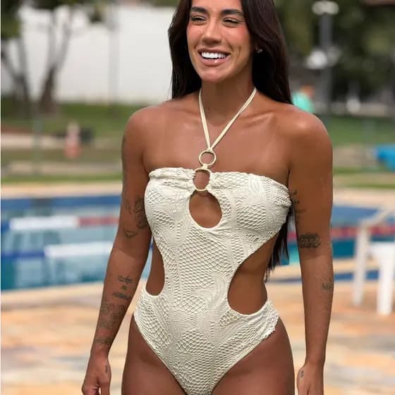 Maiô Body Feminino Engana Mamãe Com Bojo Tela em Algodão Alta Qualidade (M 38/42)