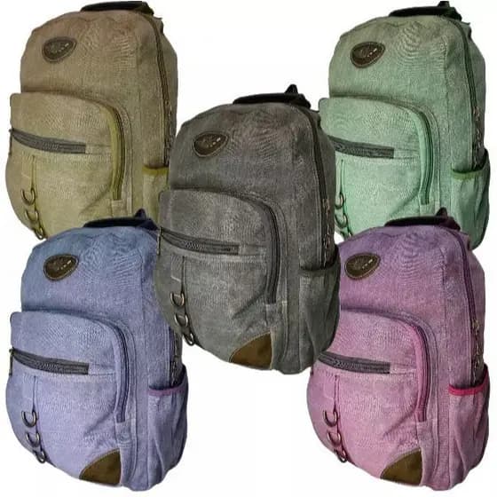 Mochila em Lona Original Keuven Porta Notebook Masculina Feminina