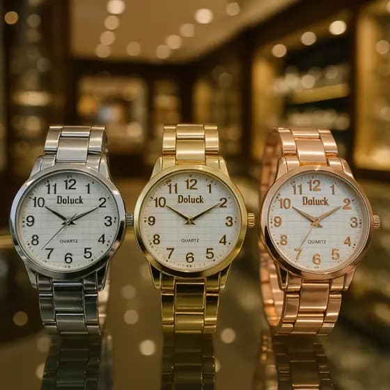 Relógios de Pulso Feminino Premium – Analógico Modelo Casual Prata, Dourado e Rosé Gold