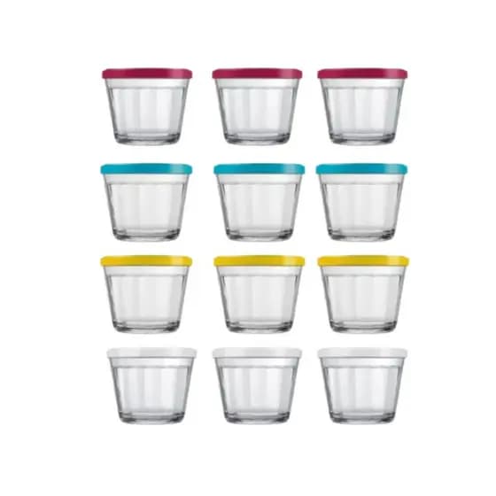 Potes tigela Americano C/ Tampa 350ml - Kit 12 Unidades