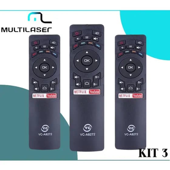 Controle Remoto Tv Multilaser Smart VTl001 Tl002 Vc-A8272