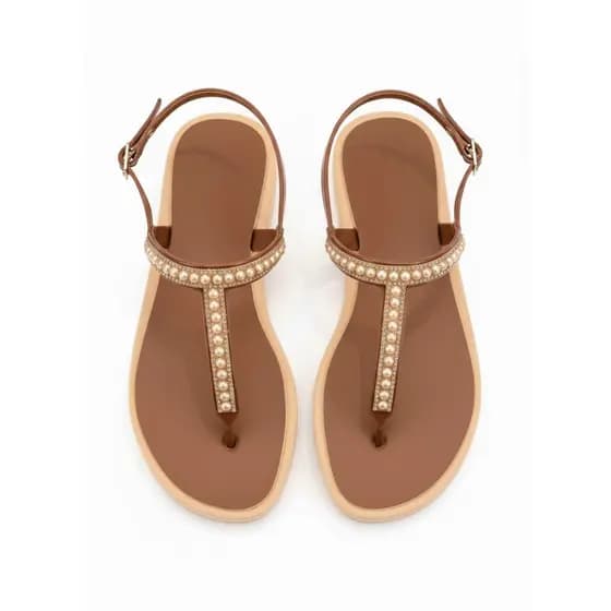 Sandália elegante com brilho strass pérola sandália brilhante s4