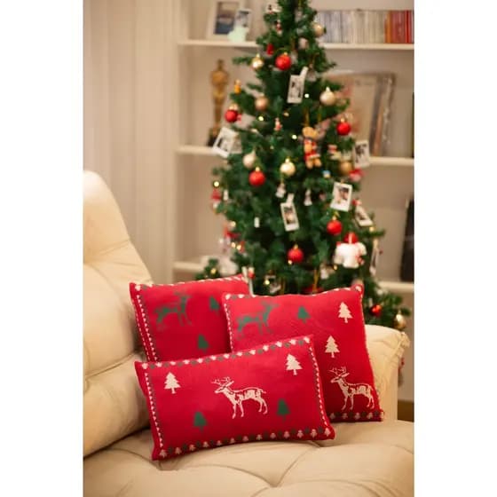 Kit Capa de Almofada 3 peças 42x23 e 35x35 | Decorativa Para Sala E Quarto | Natal