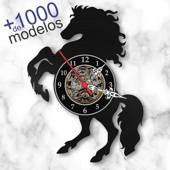Relógio Parede Cavalo Animais Campo Vinil Lp Decoração Retrô
