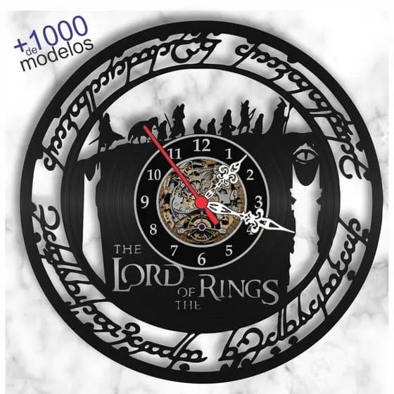 Relogio de Parede Lotr Senhor Dos Aneis Lord Of The Rings Disco de Vinil Sabiarte