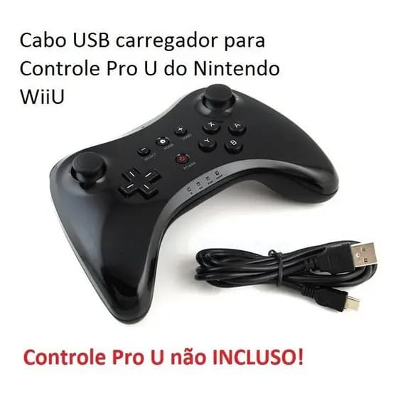 Cabo Usb Carregador Para Controle Pro U Do Nintendo Wiiu
