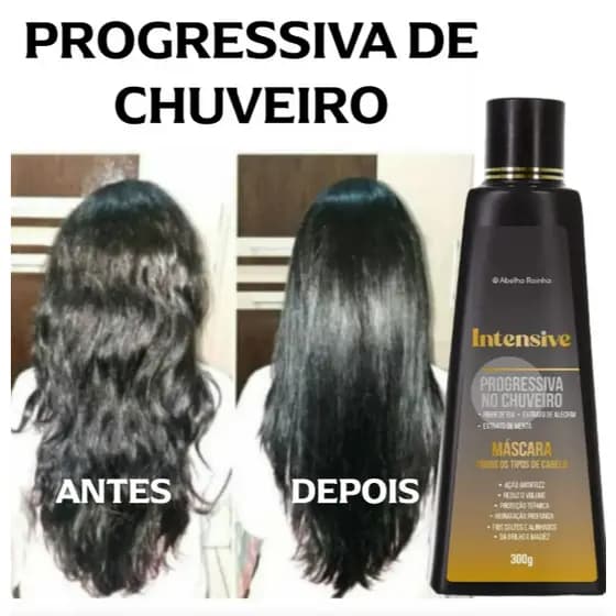 PROGRESSIVA DE CHUVEIRO SEM FORMOL LISO BRILHO INTENSIVE MASCARA CAPILAR 300 G sem formol brilho espelhado