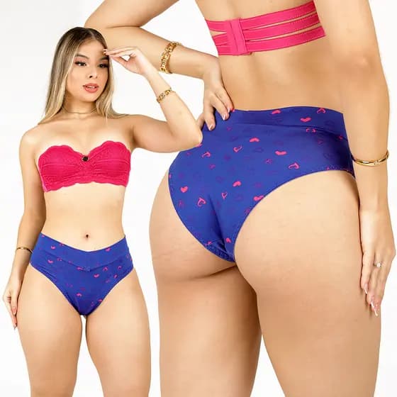Kit 13 Calcinha de Lycra Estampada Calçola Plus Size Microfibra