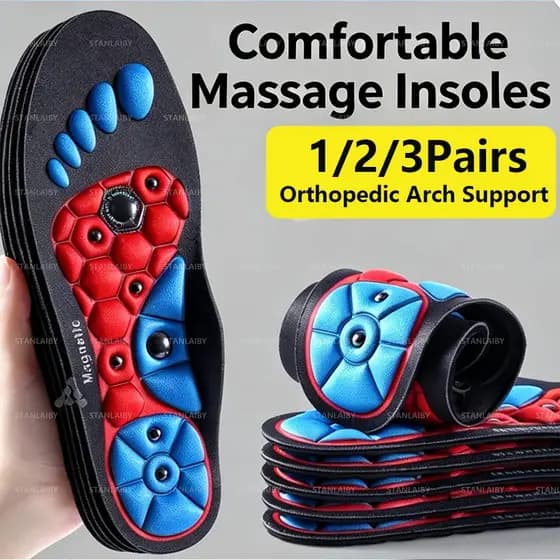 Nova Terapia Magnética Palmilhas Esportivas Massagem Nos Pés Com Suporte De Arco Palmilha Ortopédica De Acupressão Anti-