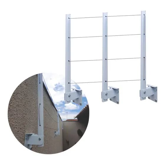 Varal De Parede Muro Dobravel 3 Hastes Reforçado 80kg