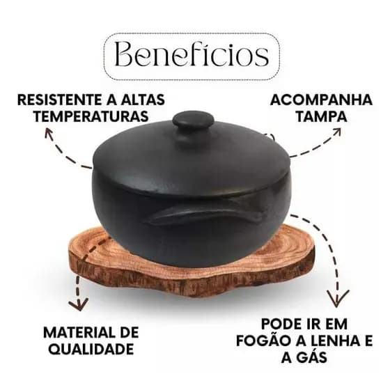 PRONTA PRA USO - Panela de Barro Capixaba 2.5 Litros