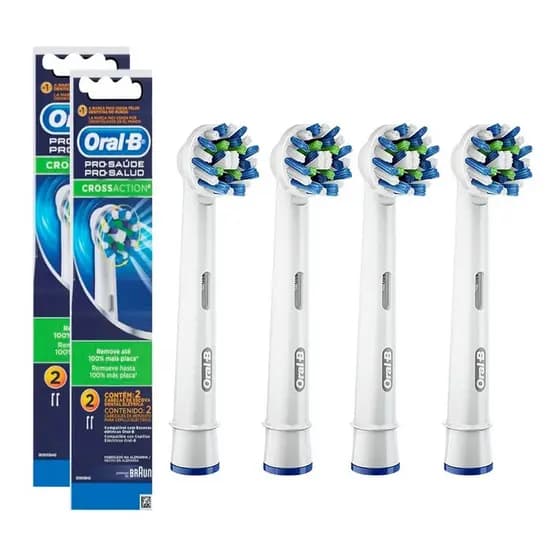 Refil Escova Dente Elétrica Oral-b Cross Action - 4 Unidades