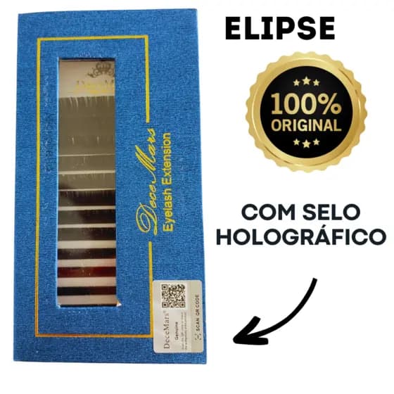 Cílios Decemars Elipse Flat Tesourinha Extensão Fio A fio Alongamento Cilios Retenção Adesivo Cola