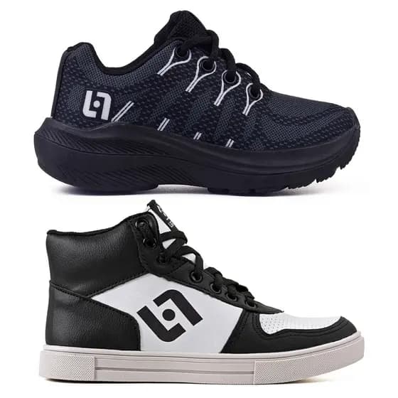 Kit 2 Tênis Infantil Casual Escolar Meninos Basico Street Jogger