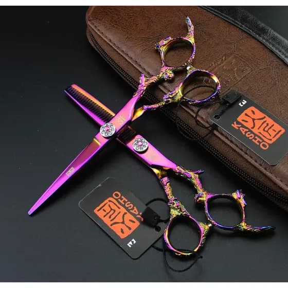 Tesoura De Barbeiro Profissional De 6 Polegadas , Cabeleireiro , Desbaste Reto , Ferramenta De Corte De Cabelo