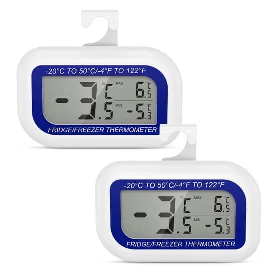 ORIA 2 Pack Geladeira Termômetro Congelador Digital Com Registro Max/Min Para Cozinha Doméstica