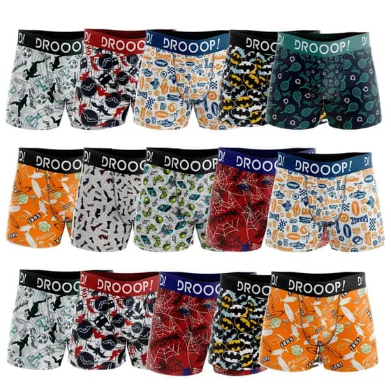 Kit 15 Cuecas Infantil Criança Boxer Box Droop!!! Liquidação