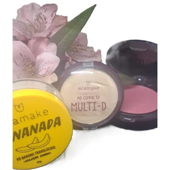 Kit Pó Banana Translucido + Pó Compacto + Blush Max Love