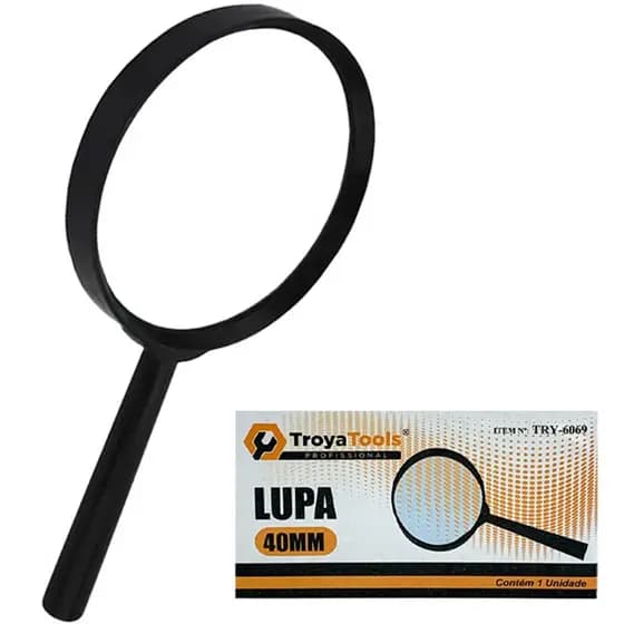 LUPA COM LENTE DE VIDRO 40MM